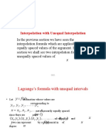 Lagranges Interpolation Formula For Unequal Interval