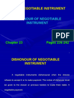 Dishonor of Negotiable Instruments