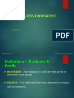 Topic 1 BUSINESS ENVIRONMENT 