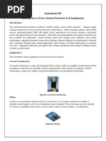 Experiment #01 Introduction To Power System Protection Lab Equipments