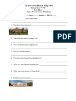 Places of Interest Worksheet for Amity International School
