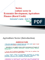 Agriculture Sector, Role of Agriculture Sector in Economics Development, Agriculture Finance (Rural Credit)