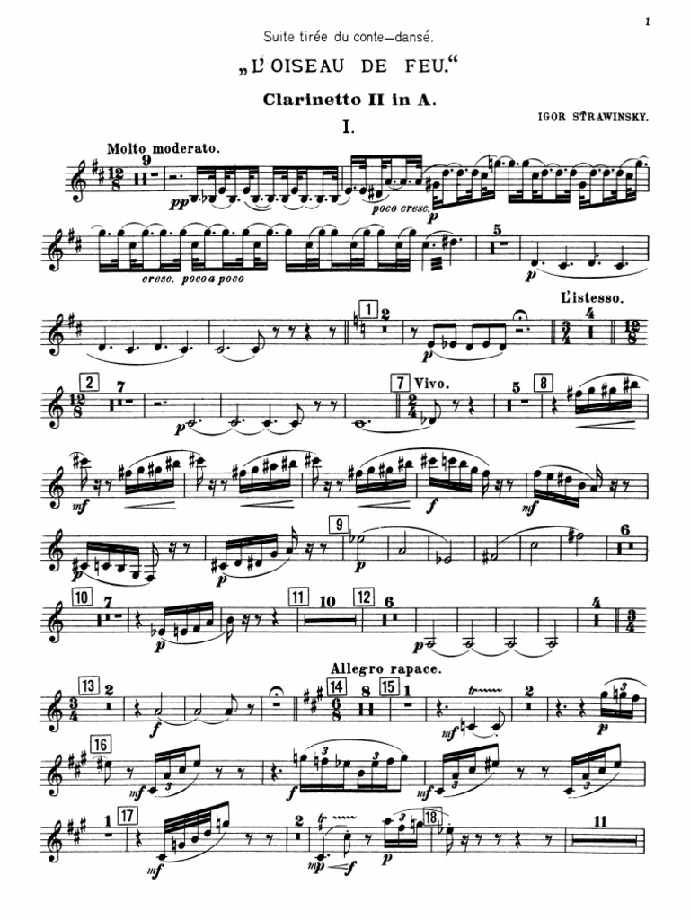 Stravinsky - Firebird Suite 1911 (Clarinet 2) PDF | PDF