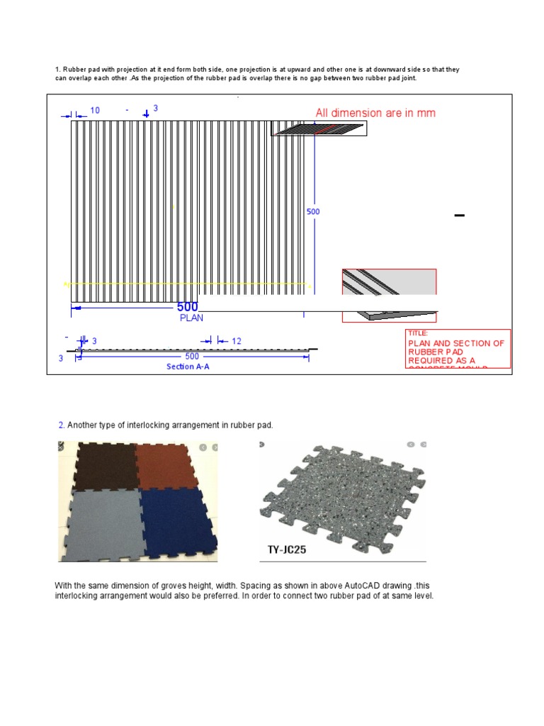 Rubber Pad Design for Concrete Moulds | PDF