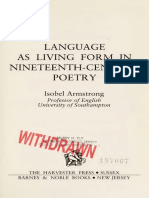 Language As Living Form in Nineteenth Century Poetry - Armstrong, Isobel PDF