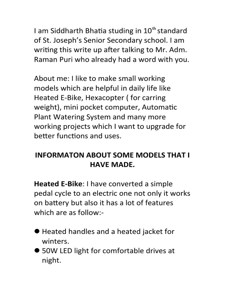 Innovative Student Projects by Siddharth | PDF