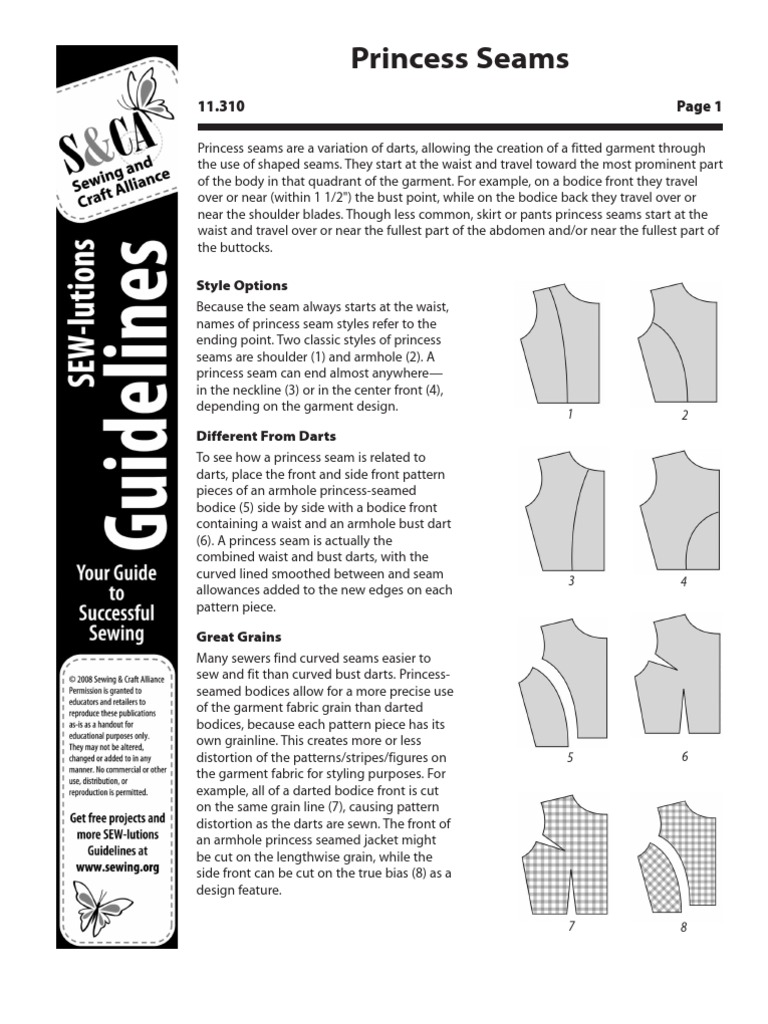 11 310 Princess Seams | PDF | Seam (Sewing) | Sewing