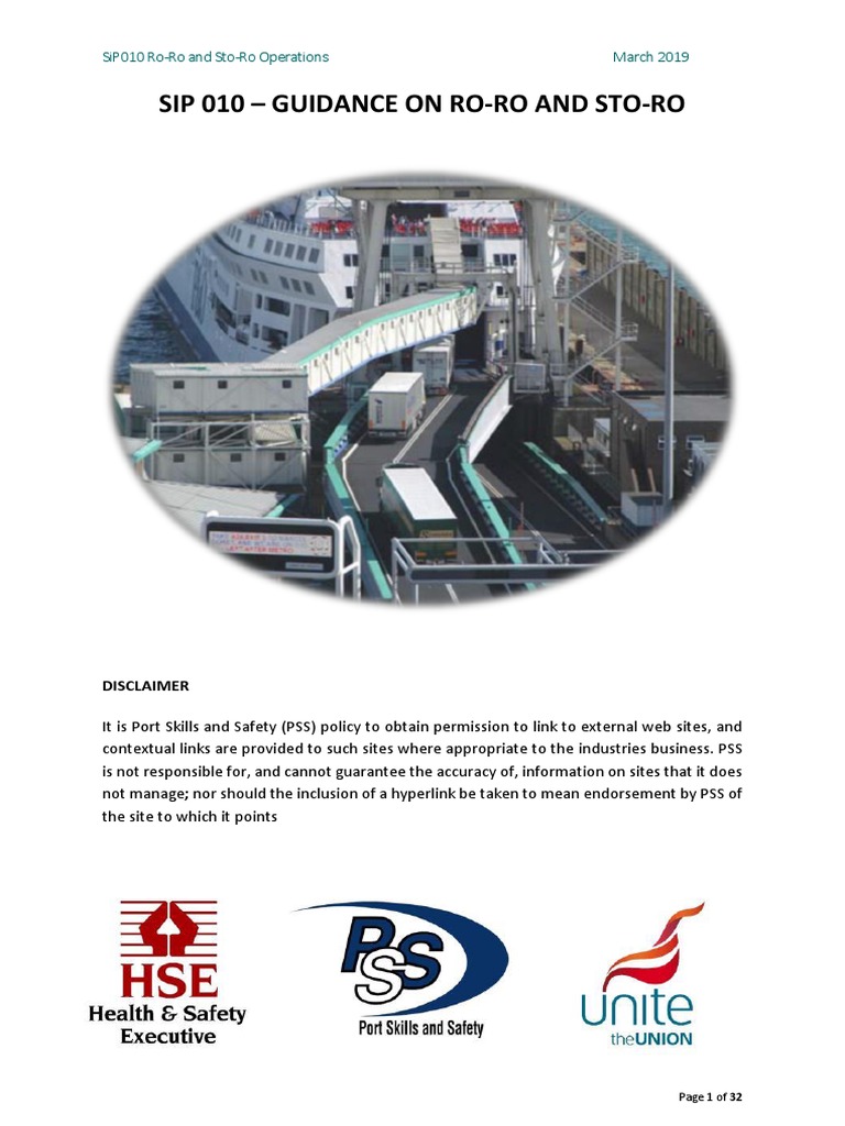 SIP010 - Guidance On Ro-Ro and Sto-Ro Operations - March 2019 ...