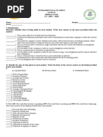 Fundamentals of Abm 2 Grade 11 Midterm Exam S.Y. 2019 - 2020