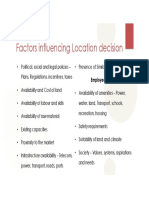 Factors Influencing Location Decision