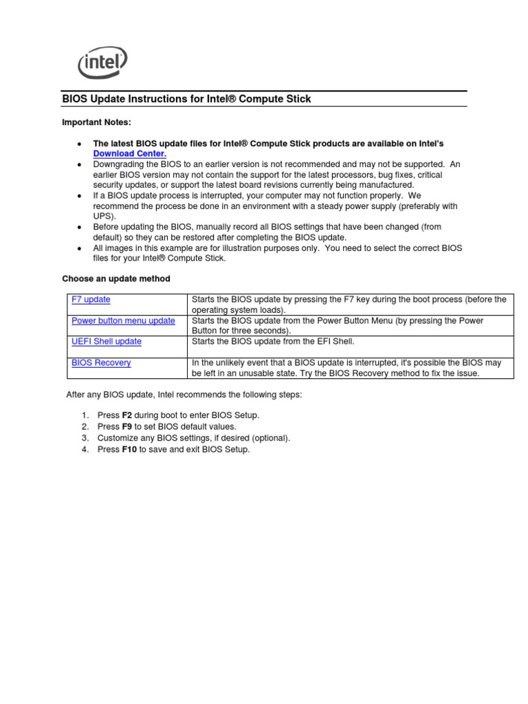 Bios Update Compute Stick Pdf Pdf Bios Booting