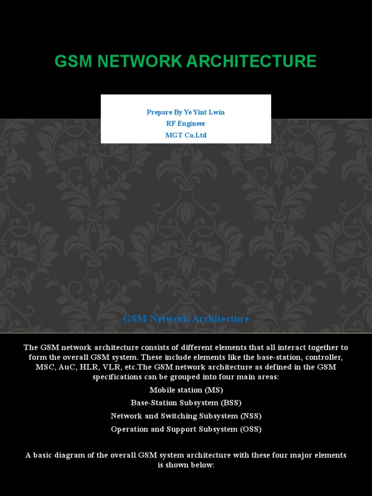 Gsm Network Architecture Pdf Radio Resource Management Infrastructure