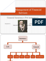 Project of Management of Financial Services: General Insurance (Pet Insurance)