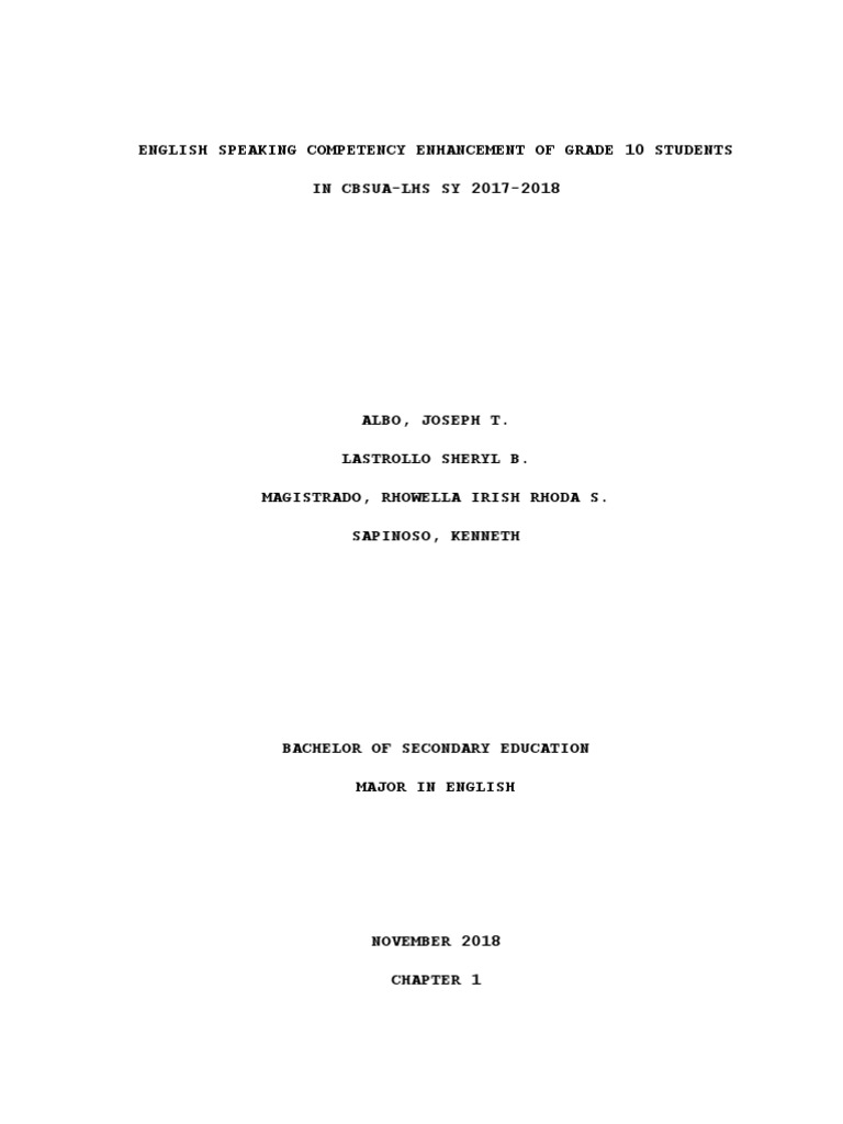 Enhancing English Speaking Skills in Grade 10 | PDF | Second Language ...