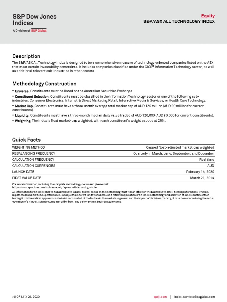 Description: S&P/Asx All Technology Index | PDF | Stock Market Index ...