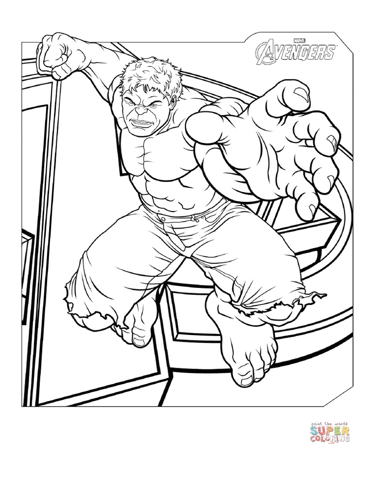Avengers Hulk Coloring Page - Free Printable Coloring Pages PDF | PDF