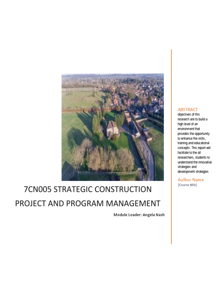 7Cn005 Strategic Construction Project and Program Management | PDF ...