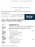 Assignment 10: Unit 12 - Week 10: Instruction Design & NBA Criterion 1 (Module 3: Instruction and Accreditation)