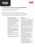 Transformer Protection and Control RET620