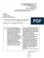 Request amendment tender switch fuse unit