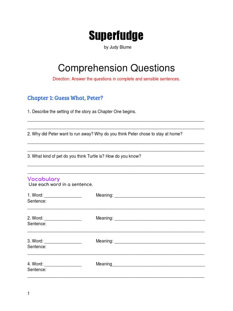 Superfudge Module PDF PDF