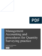 Management Accounting and Procedures For Quantity Surveying Practice