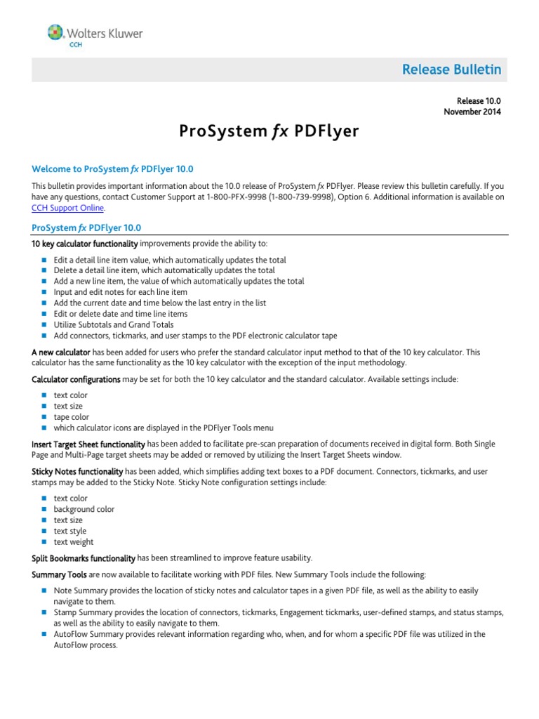 To Prosystem FX Pdflyer 10.0 PDF Calculator Operating System Families