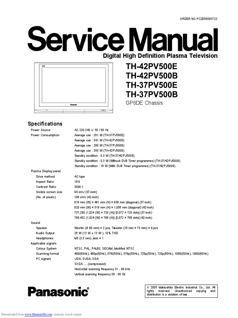 Pan Th42pv500e Electrostatic Discharge Physics