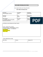 New Hire Information Form: To Be Completed by Employee