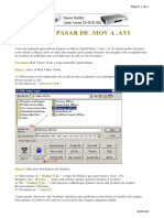 Como Pasar de Archivos Quicktime (Mov) A Avi PDF