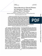 Survival of Coliform Bacteria in Natural Field and With Membrane-Filter Chambers