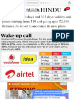 Bharti Airtel, Vodafone Idea and Reliance Jio hike prepaid tariff by up to 40 - The Hindu