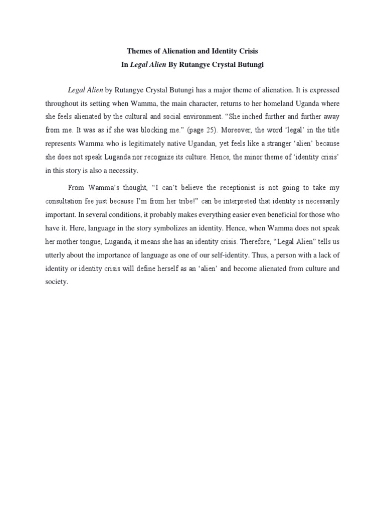 Themes of Alienation and Identity Crisis Explored Through a Protagonist ...