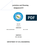 Transportation and Planning Assignment#3: Department of Civil Engineering