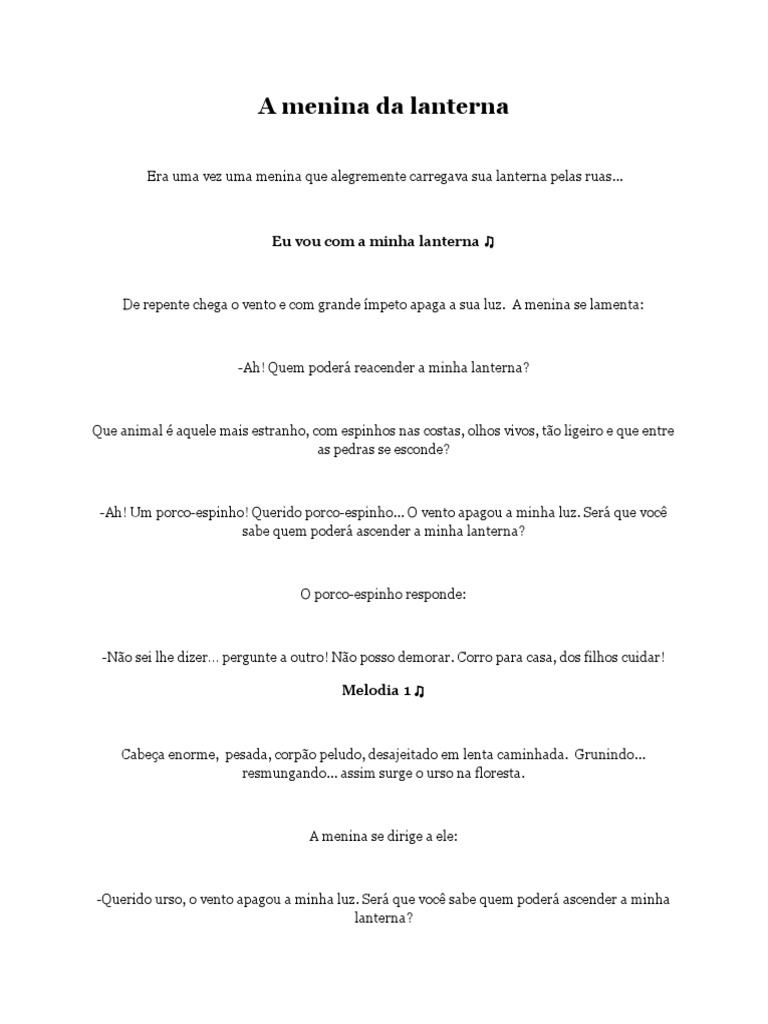 A Menina Da Lanterna (Texto) | PDF