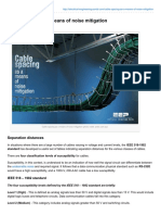 Cable Spacing As A Means of Noise Mitigation: Separation Distances