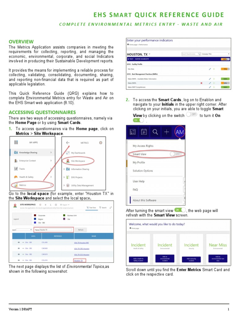 EHS Smart Guide: Waste & Air Metrics | PDF | Icon (Computing) | Waste