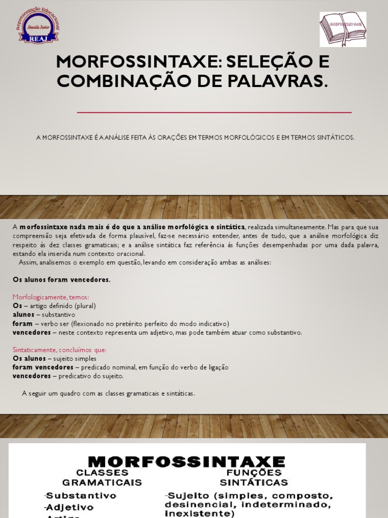 Morfossintaxe: Seleção e Combinação | PDF | Carreira e Crescimento ...