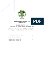 Belize Belize Port Authority Act Revised Edition 2000: Showing The Law As at 31St December, 2000