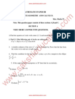 MATHEMATICS PAPER IIB - COORDINATE GEOMETRY AND CALCULUS SOLUTIONS