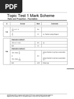 Ratio and Proportion - Topic Test 1 F - Mark Scheme v1.1