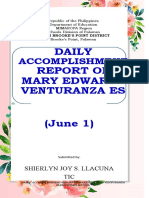 Daily Report of Mary Edwards Venturanza Es (June 1) : Accomplishment