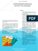 Ficha Técnica. Interconexión Hidraulica en PVCP y PVC SAN RDE21