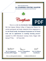 Certificate: Educational Learning Centre, Nagpur