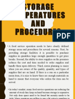 Storage Temperatures and Procedures PPT LESSON