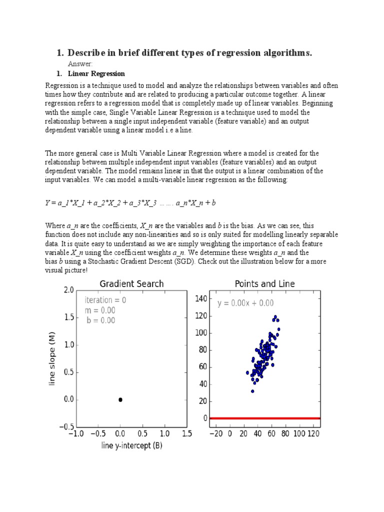 Types of Regression Algorithms Explained | PDF | Principal Component ...