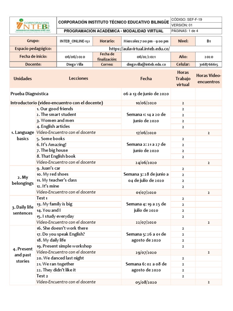 Programación INTEB - ONLINE-151 | PDF