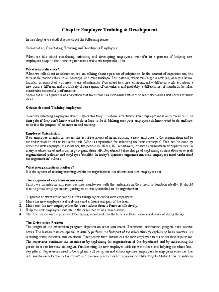 Employee Training and Orientation Guide | PDF | Performance Appraisal ...