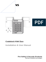 Codelock K44 Duo: Installation & User Manual