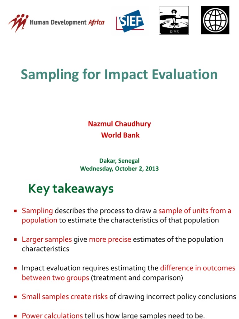 Sampling For Impact Evaluation: Nazmul Chaudhury World Bank | PDF ...